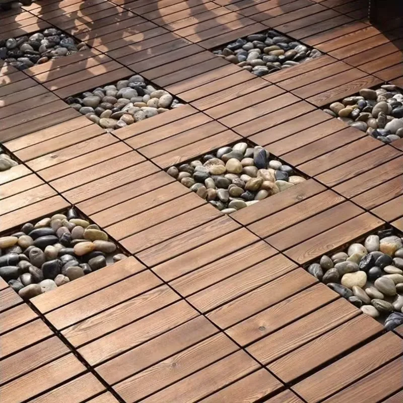 5pcs Outdoor Interlocking Wood Floor Tiles