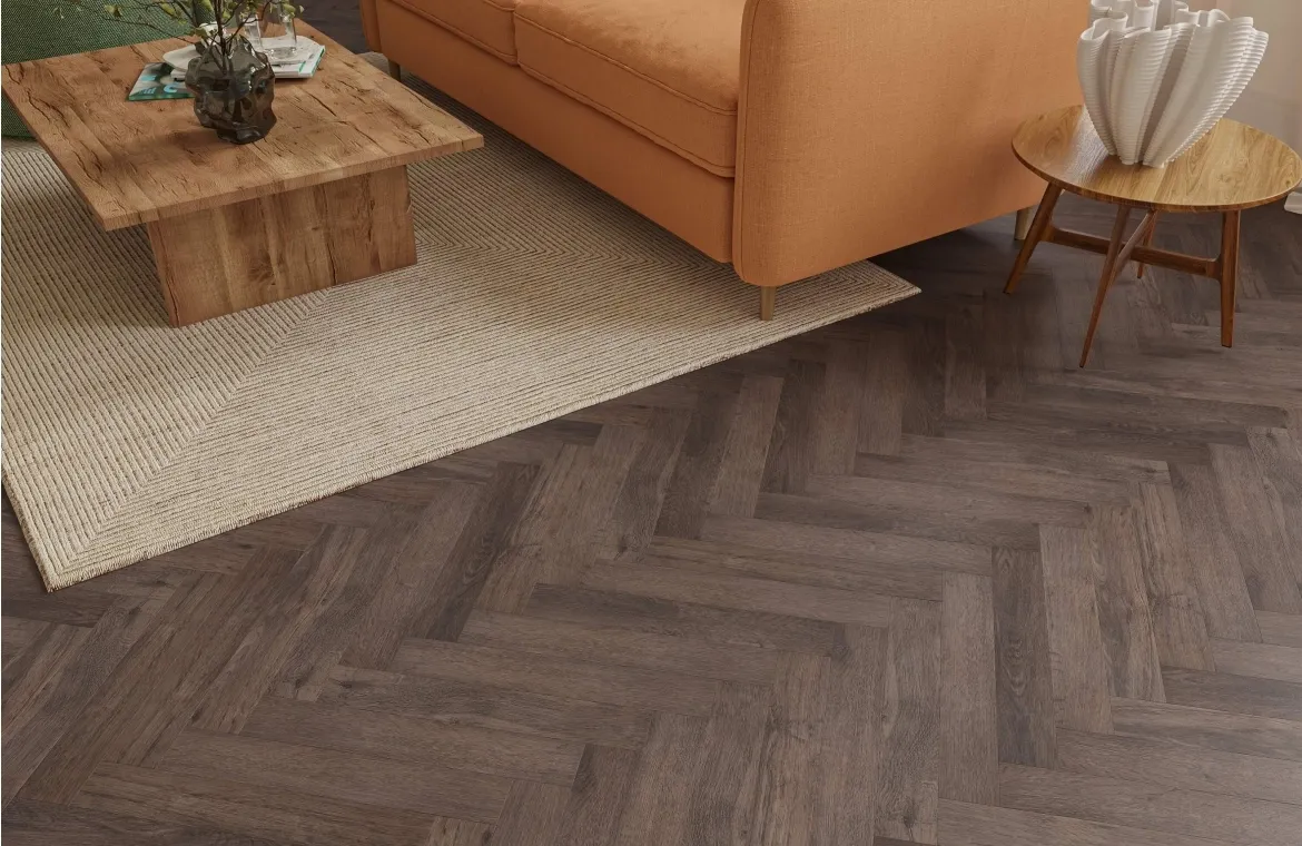 Accent Midnight Oak 2mm Herringbone LVT Flooring