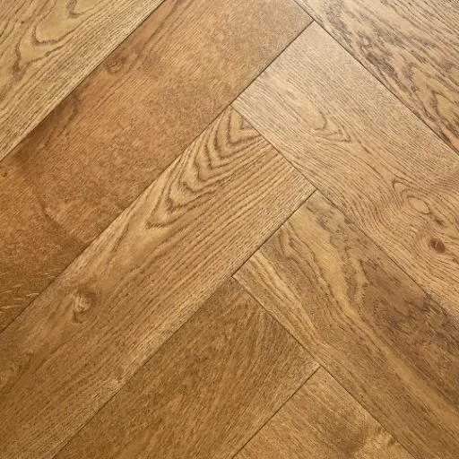Lightly Smoked Wooden Parquet Flooring