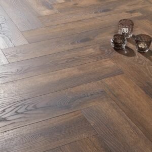 Moisture-Resistant Herringbone Wooden Flooring