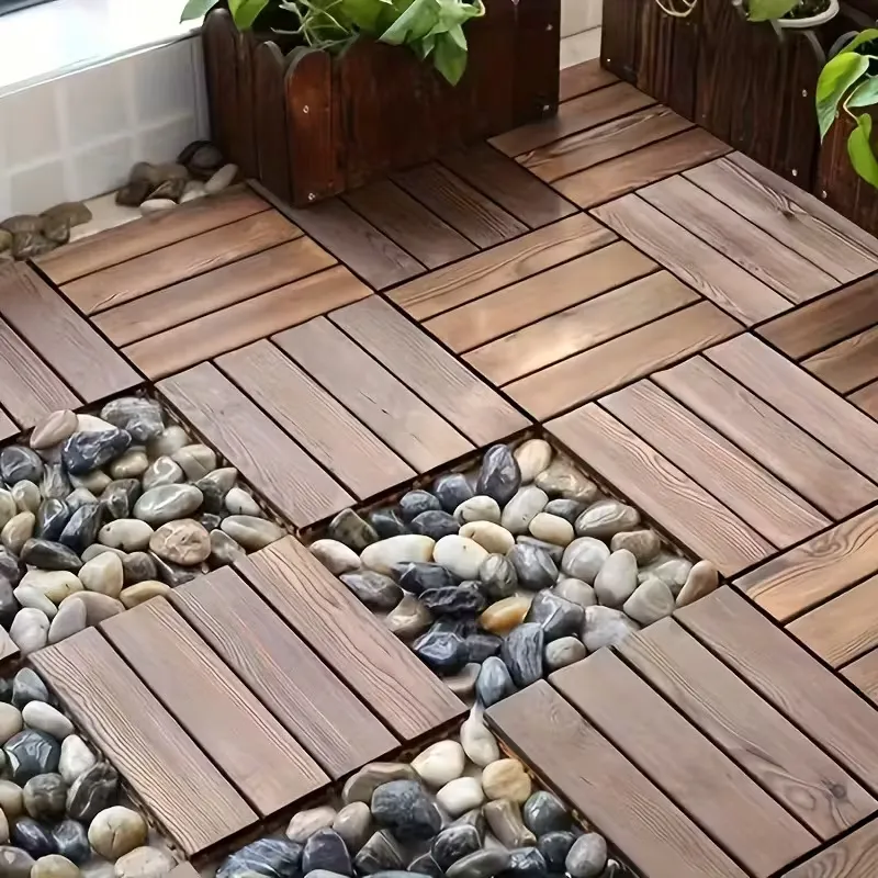 Premium Wooden Floor Tiles 10pcs Self-Locking